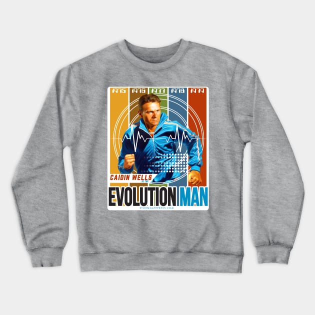 Evolution Man 1970s Crewneck Sweatshirt by Plasmafire Graphics